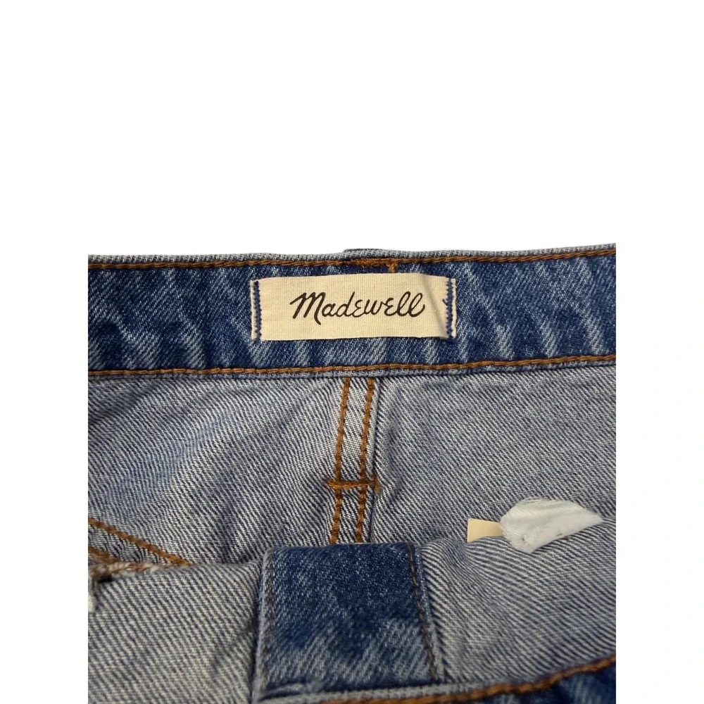 Madewell Denim Button Front‎ A Line Mini Skirt Medium Wash Womens Size 28